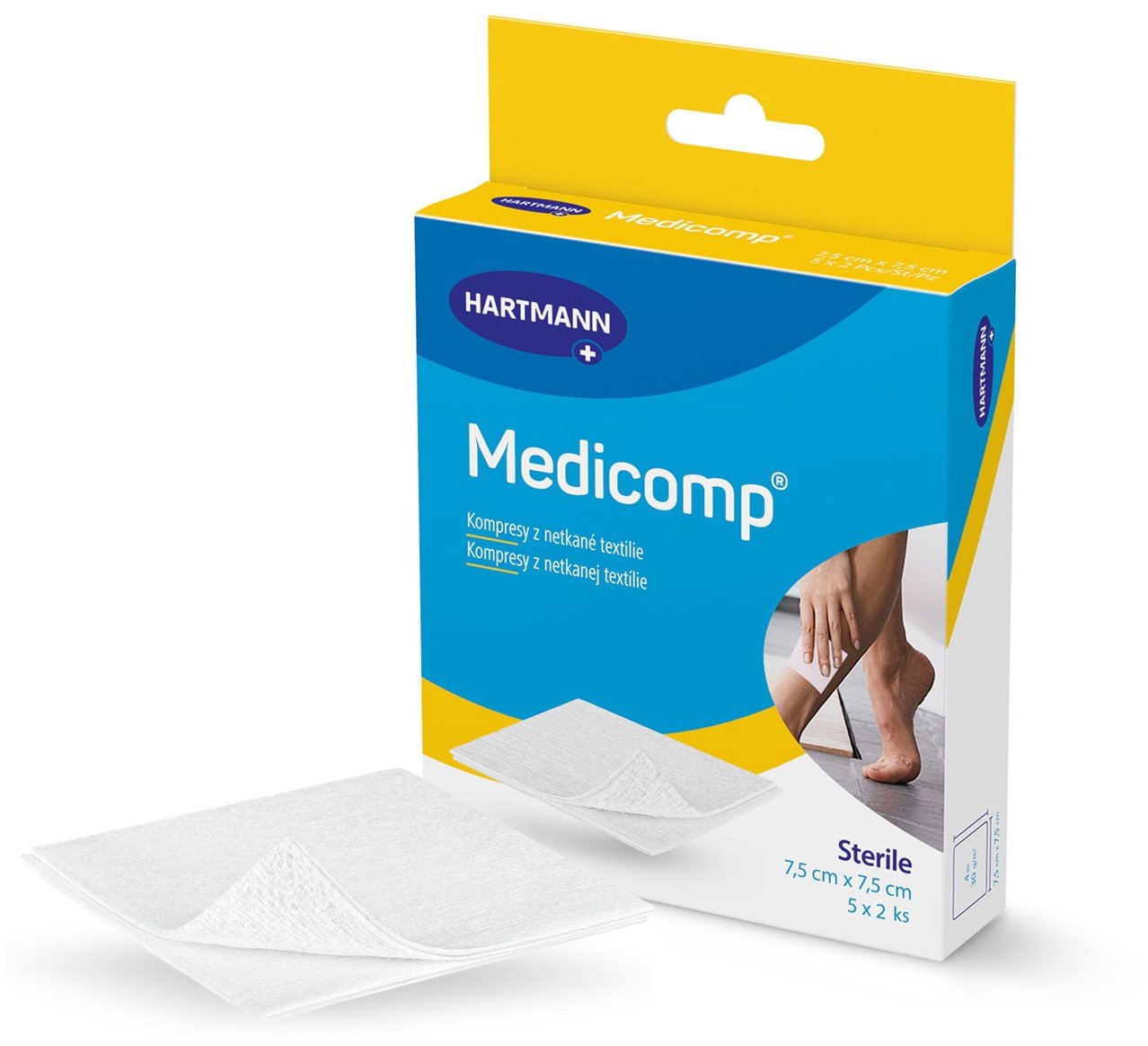 Medicomp Kompres sterilní 7,5 × 7,5 cm 10 ks