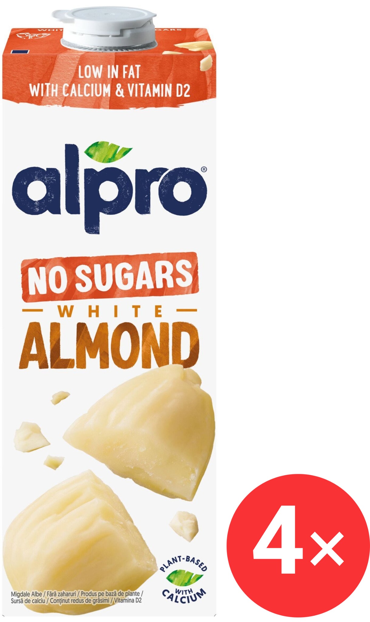 Alpro mandlový nápoj neslazený-nepražený 4 x 1l