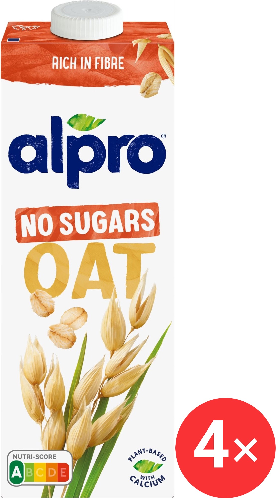 Alpro ovesný nápoj neslazený 4 x 1l
