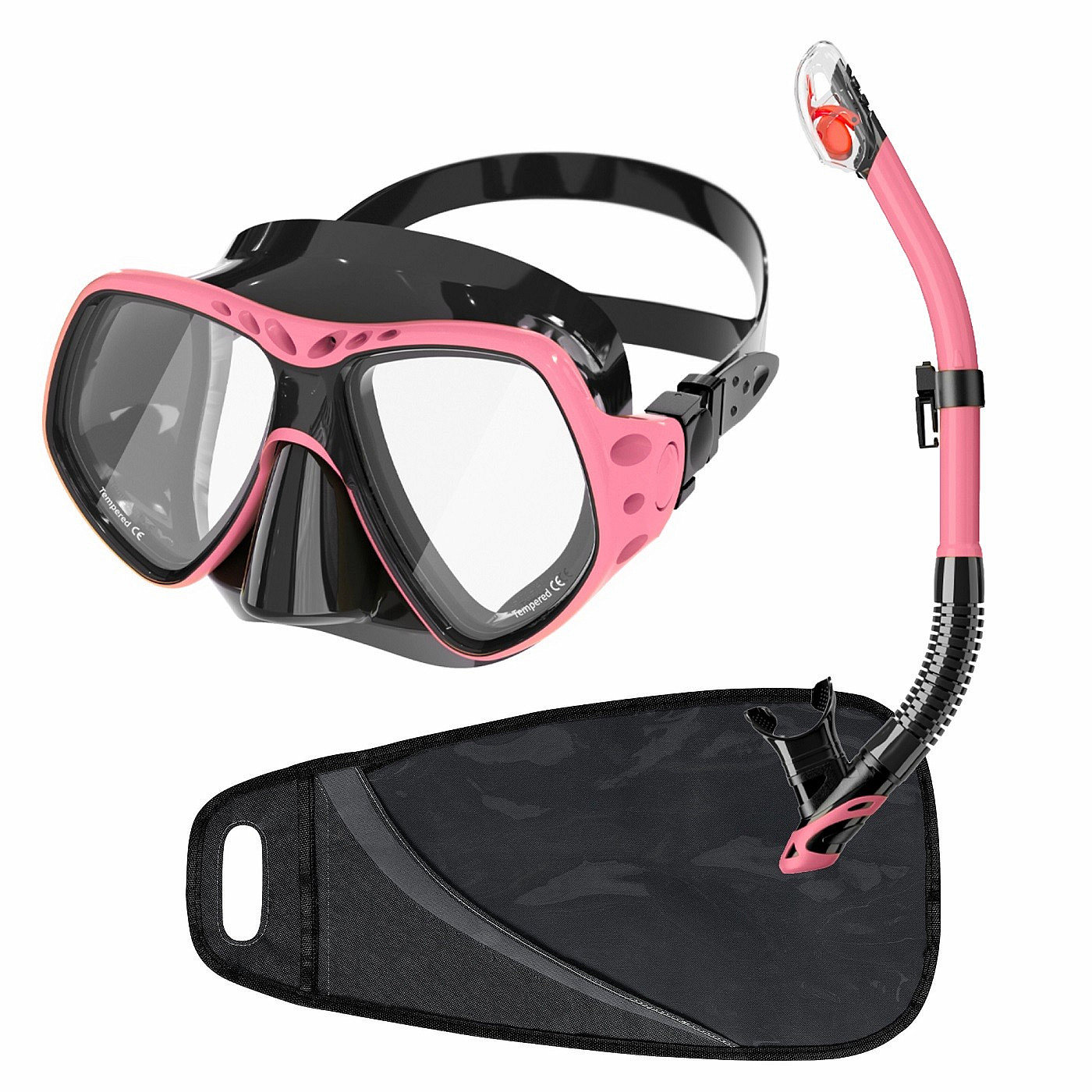 Dive Team Šnorchlovací set Deep Vision antifog, růžový