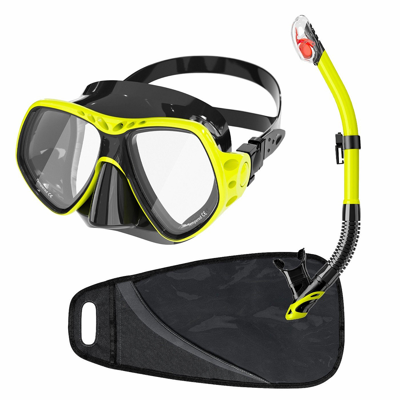 Dive Team Šnorchlovací set Deep Vision antifog, žlutý