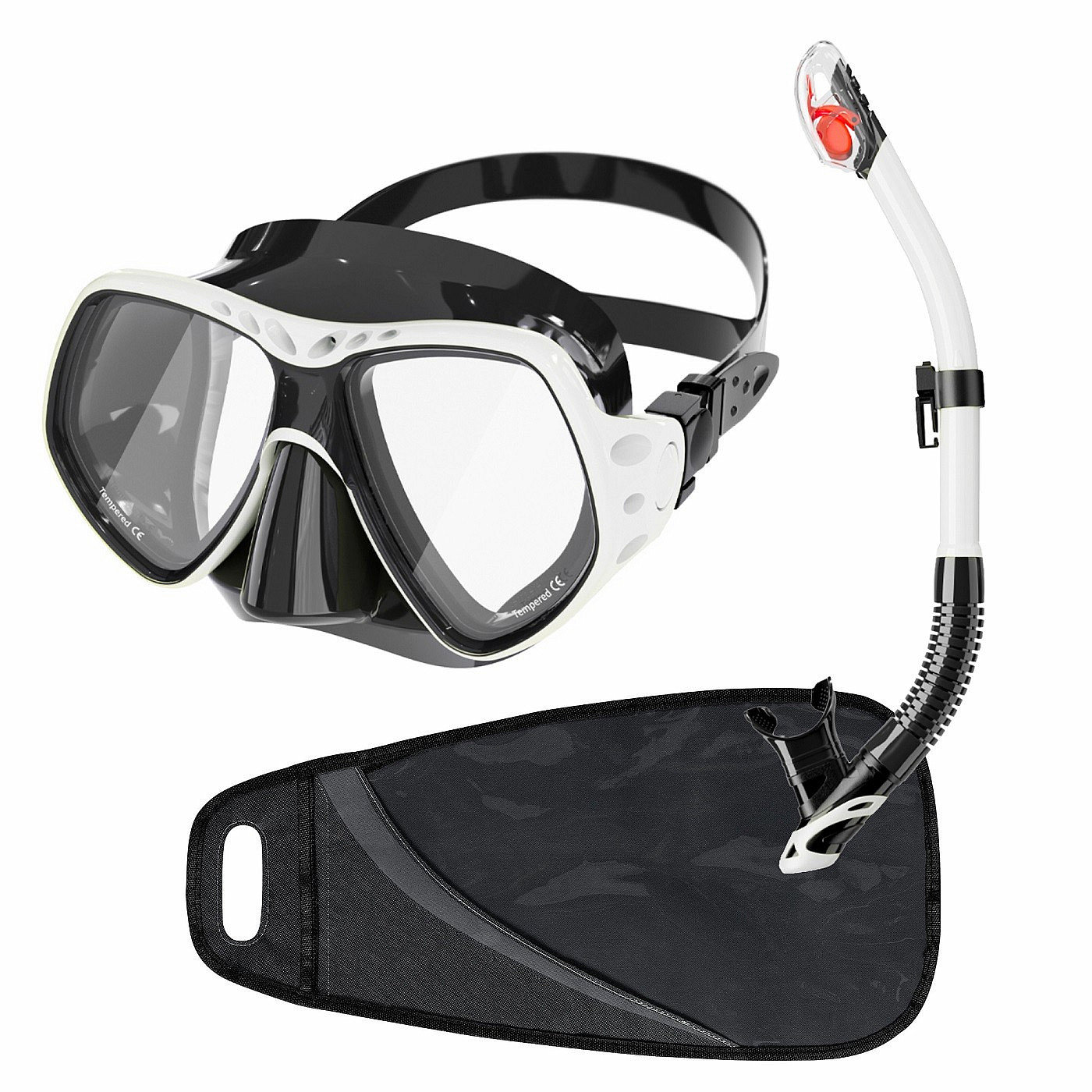 Dive Team Šnorchlovací set Deep Vision antifog, bílý