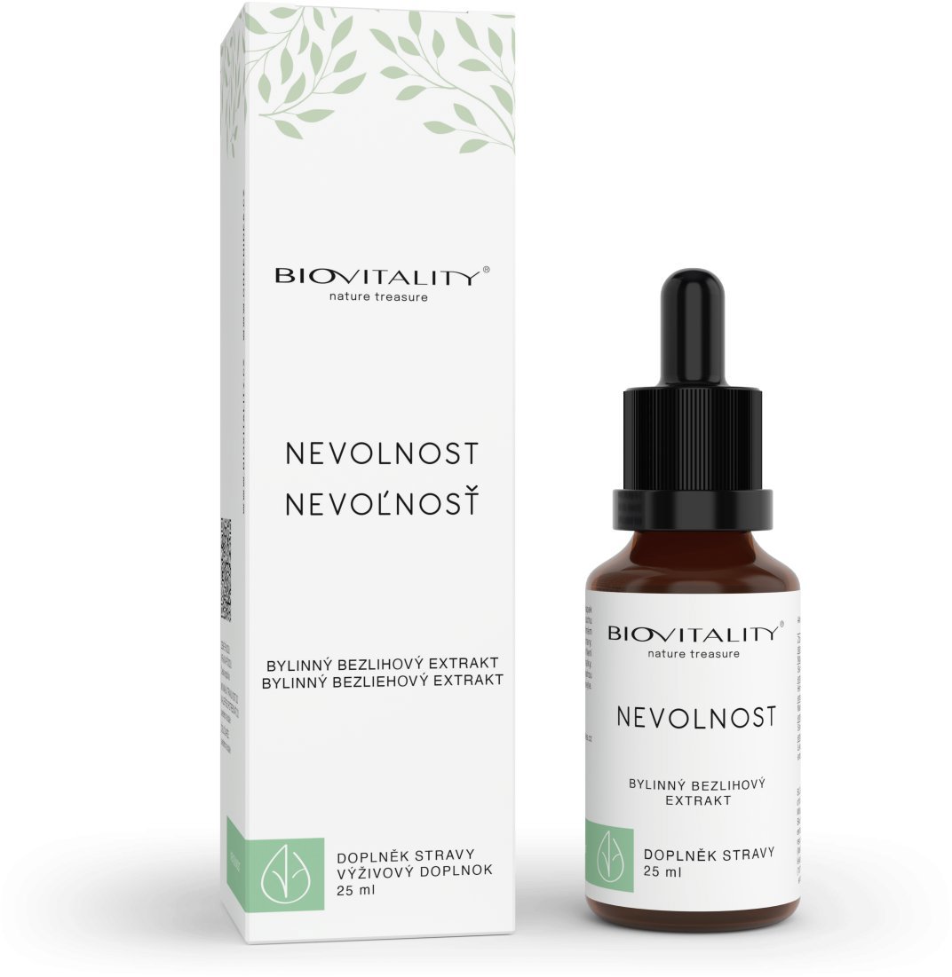 GREEN IDEA Biovitality Nevolnost bezlihová tinktura 25 ml