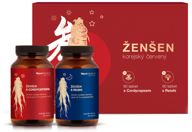 MycoMedica Ženšen s Cordycepsem 90 kapslí + Ženšen s reishi 90 kapslí