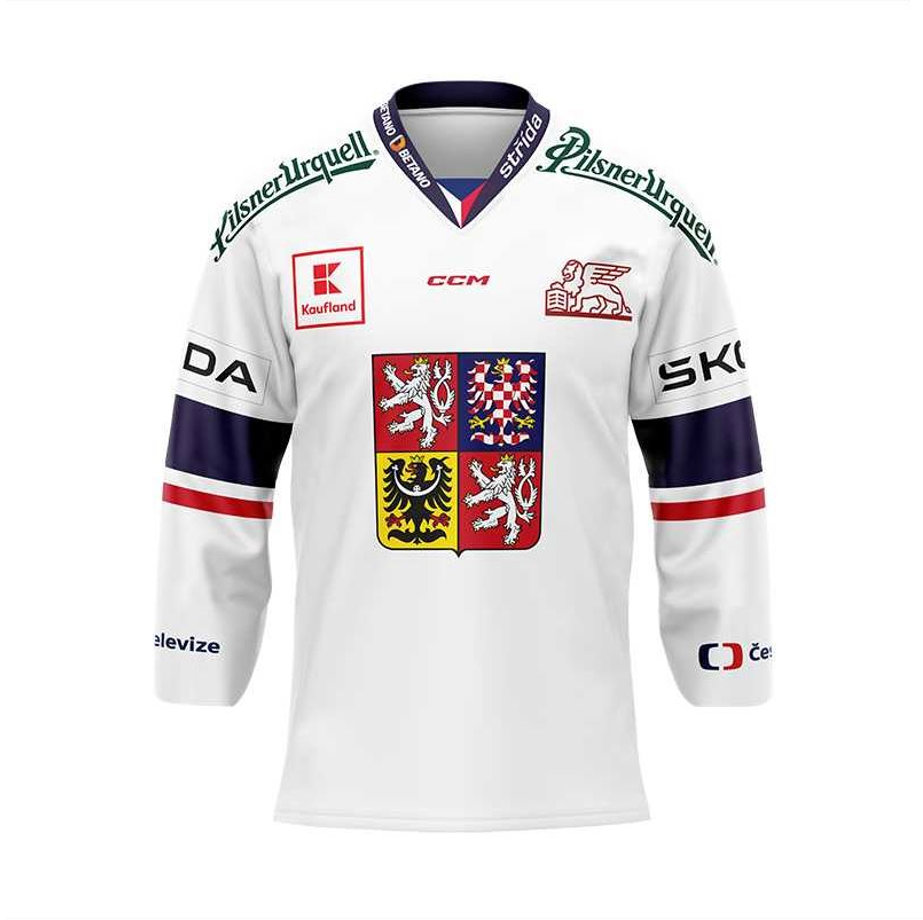 CCM Reprezentační dres s reklamou bílý, Senior, M
