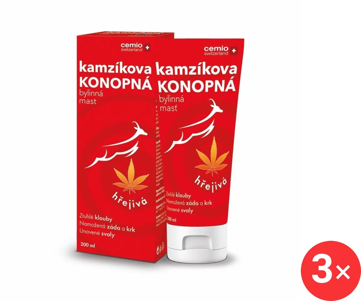 Cemio Kamzíkova konopná mast hřejivá 3 x 200 ml