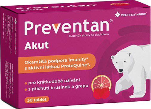 Preventan Akut s příchutí brusinek a grepu 30 tablet