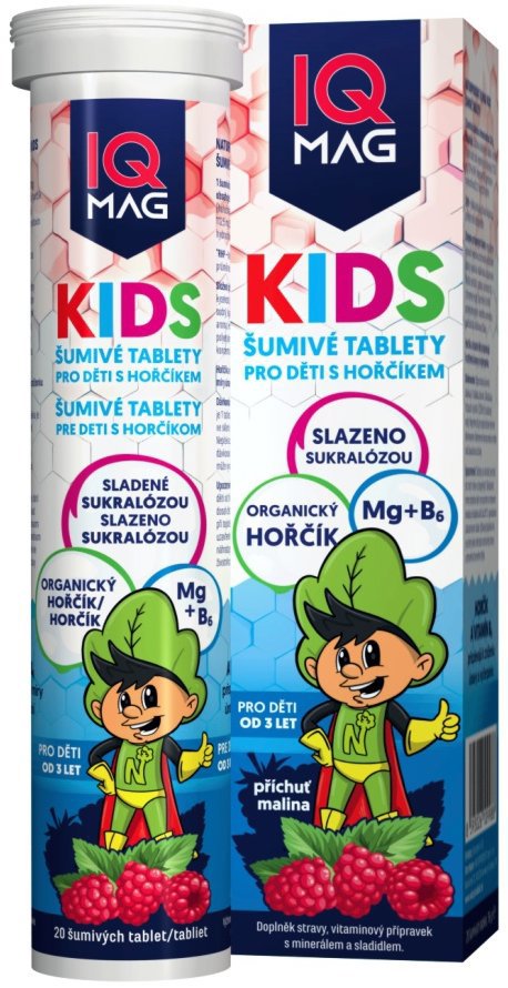 IQ mag Kids hořčík pro děti v šum.tabletách, malina