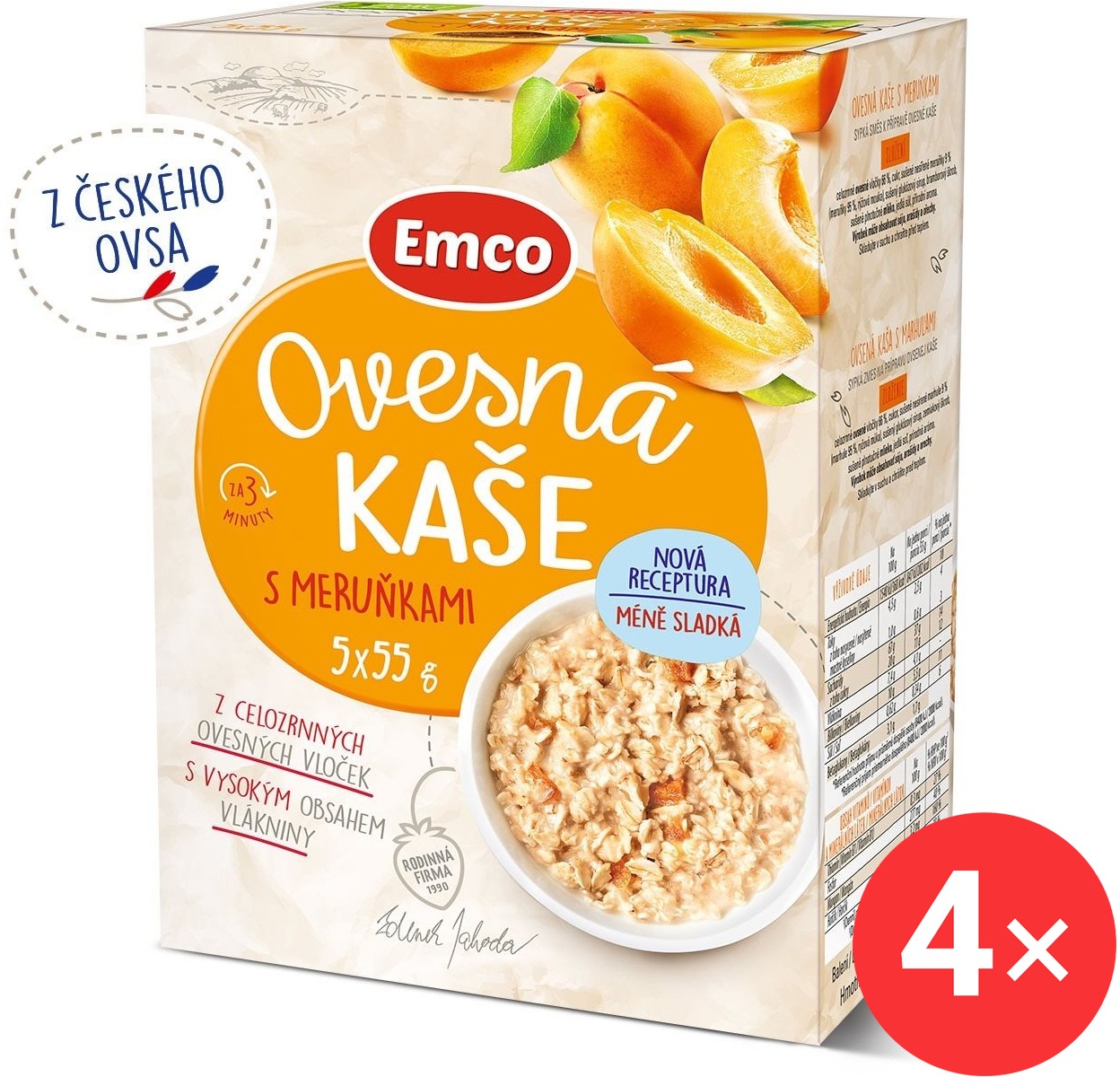 Emco Ovesná kaše s meruňkami 4 x (5x55g)