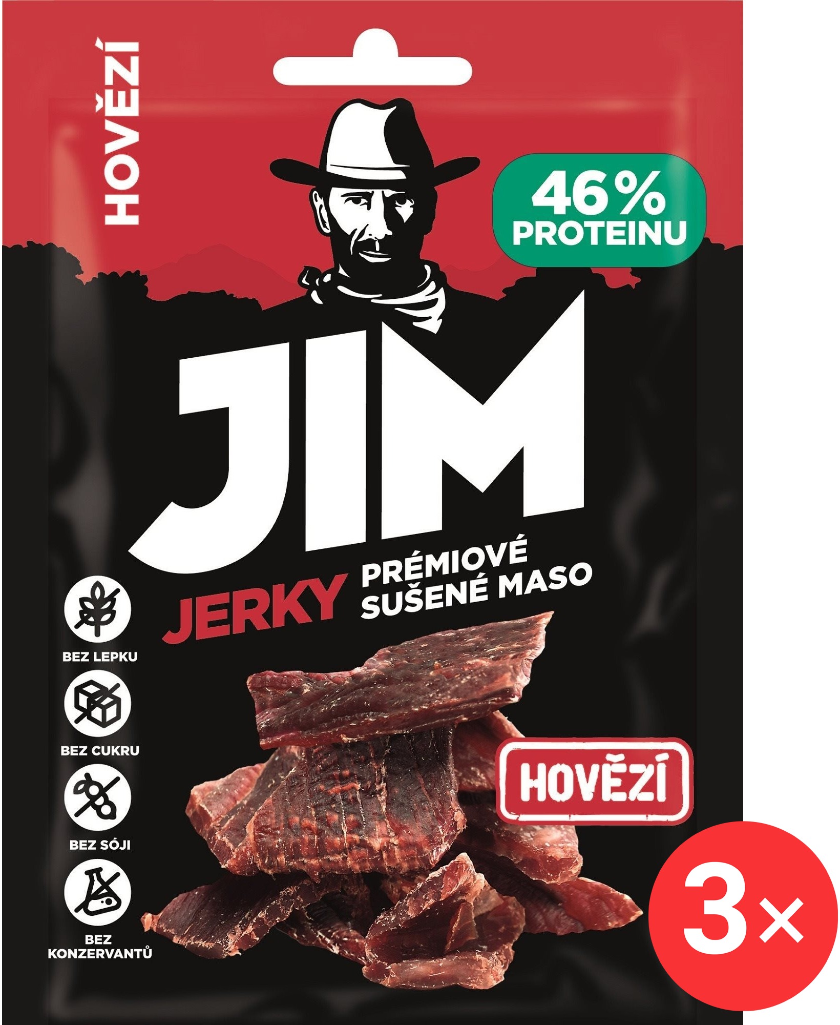 Jim Jerky hovězí 3 x 23 g