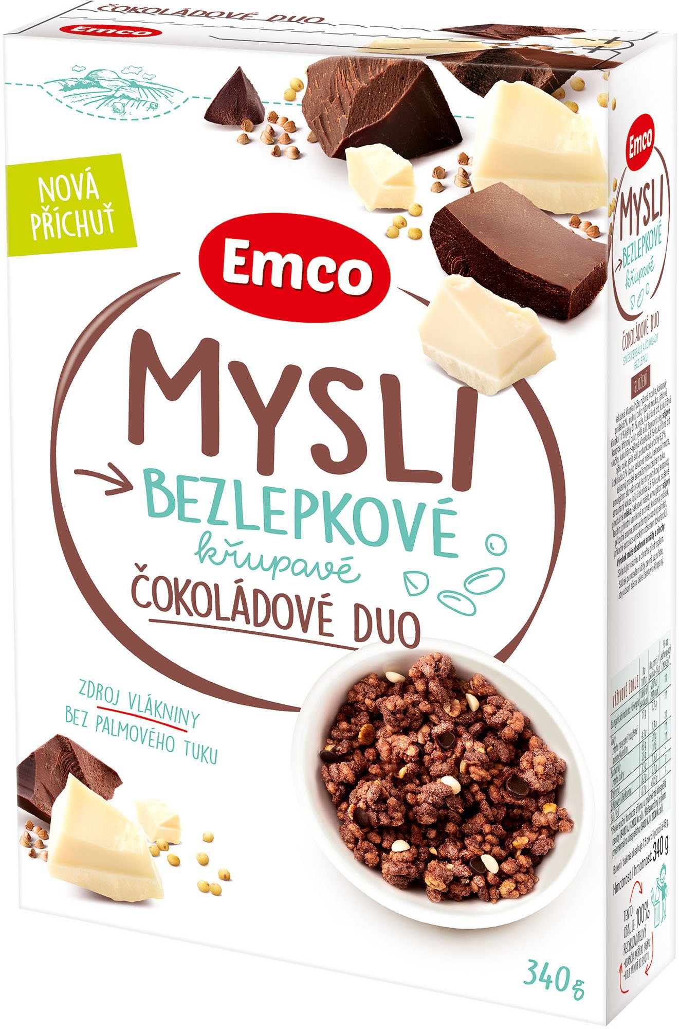 Emco Mysli bezlepkové čokoládové duo 340 g