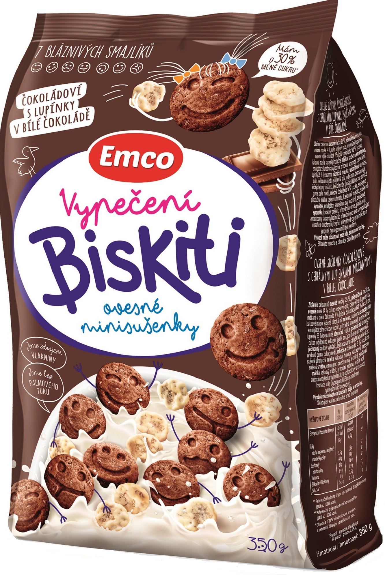 Emco Biskiti čokoládoví s lupínky 350 g