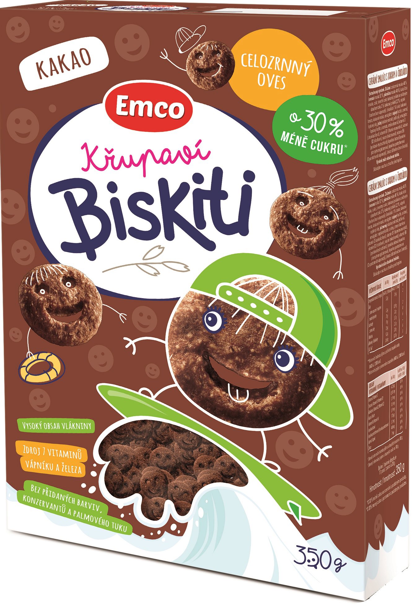 Emco Křupaví Biskiti Kakao 350 g