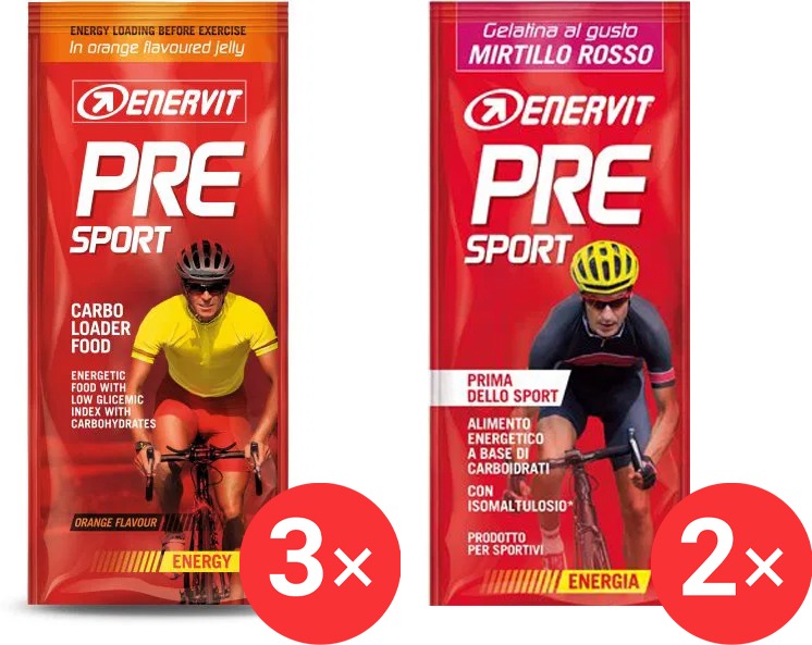 Enervit PRE Sport MIX, 3x45 g pomeranč a 2x45 g brusinka