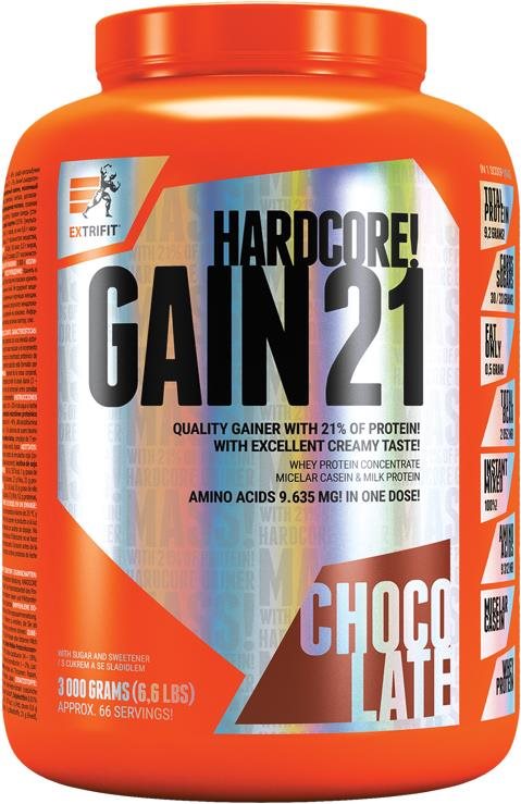 Extrifit Hardcore Gain 21 3000 g - čokoláda