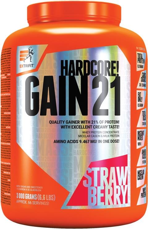 Extrifit Hardcore Gain 21 3000 g - jahoda