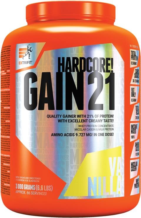 Extrifit Hardcore Gain 21 3000 g - vanilka
