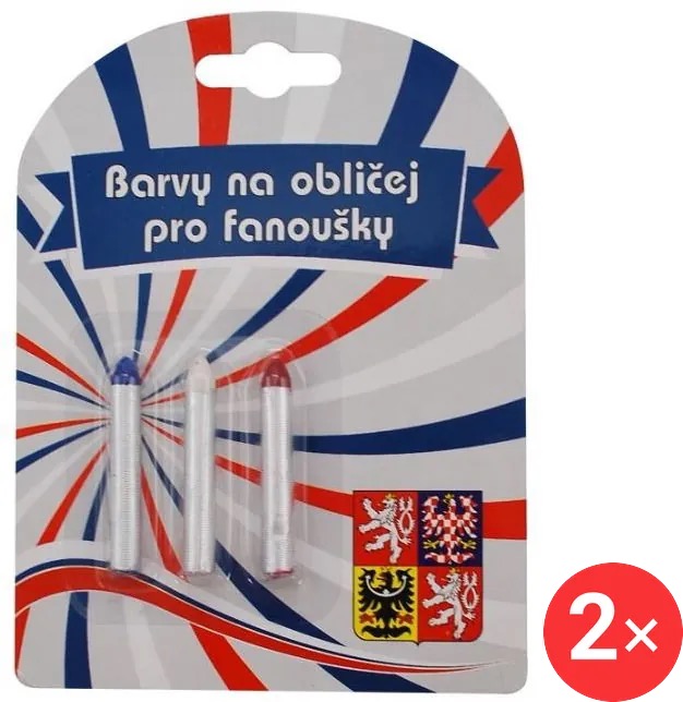 SPORTTEAM Barvy na obličej ČR4, 2 × tužky 3ks