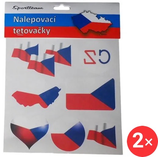 SPORTTEAM Tetovací obtisky ČR 1 2 ks