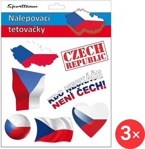 SPORTTEAM Tetovací obtisky ČR 2 3 ks