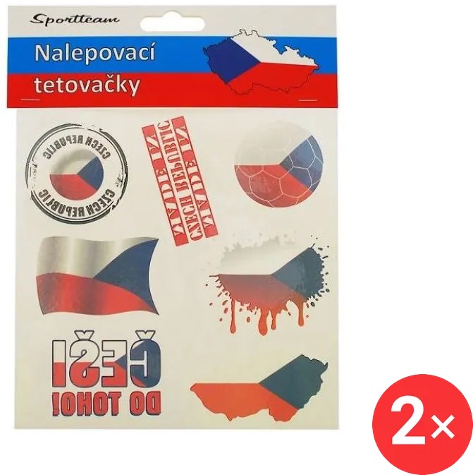 SPORTTEAM Tetovací obtisky ČR 3 2 ks