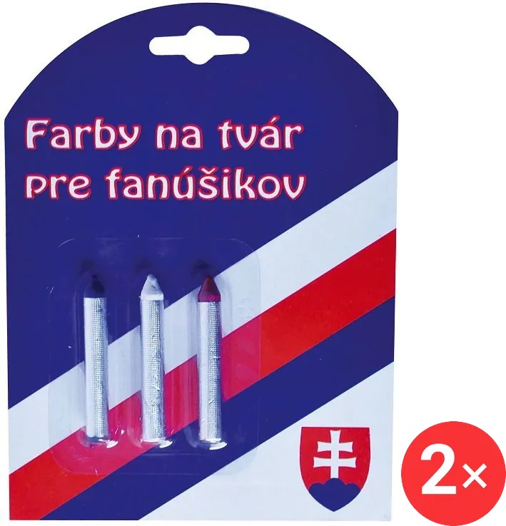SPORTTEAM® Barvy na obličej SR2, tužky 2 × 3 ks