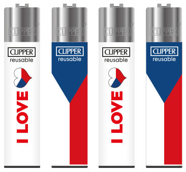 Flamagas Zapalovač Clipper CP11 I Love Czech Republic, kolekce 4 kusy