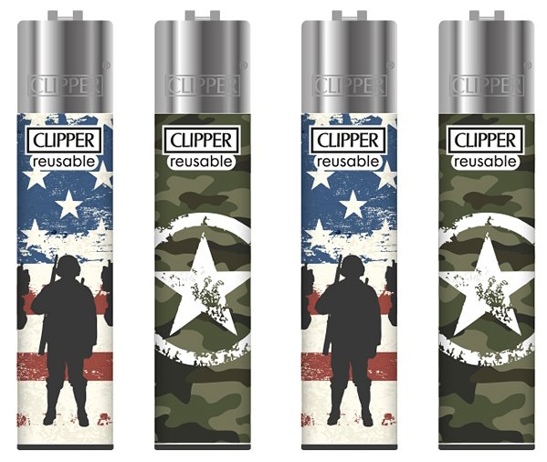 Flamagas Zapalovač Clipper CP11 Military, kolekce 4 kusy
