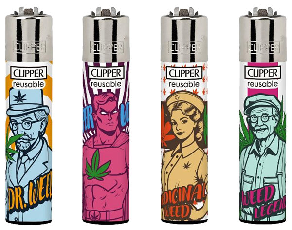 Flamagas Zapalovač Clipper CP11 Family Weed, kolekce 4 kusy