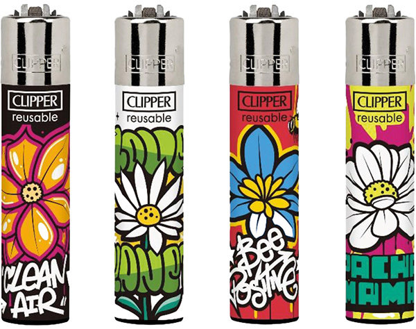 Flamagas Zapalovač Clipper CP11 Spring Graffiti, kolekce 4 kusy
