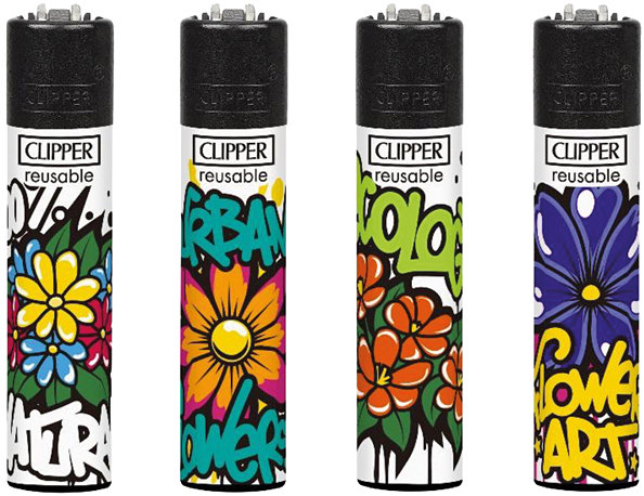 Flamagas Zapalovač Clipper CP11 Urban Flowers, kolekce 4 kusy