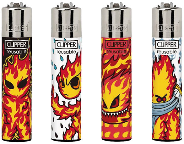 Flamagas Zapalovač Clipper CP11 Burningman, kolekce 4 kusy