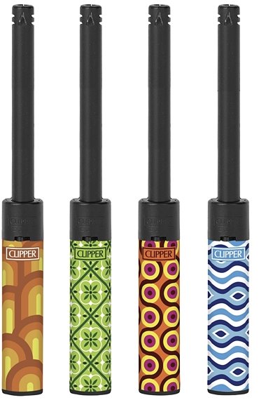 Flamagas Zapalovač Clipper Tube+ Pop Art Pattern, kolekce 4 kusy