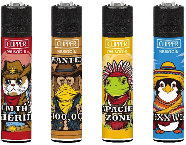 Flamagas Zapalovač Clipper CP11RH Hollywood Animals 1, kolekce 4 kusy