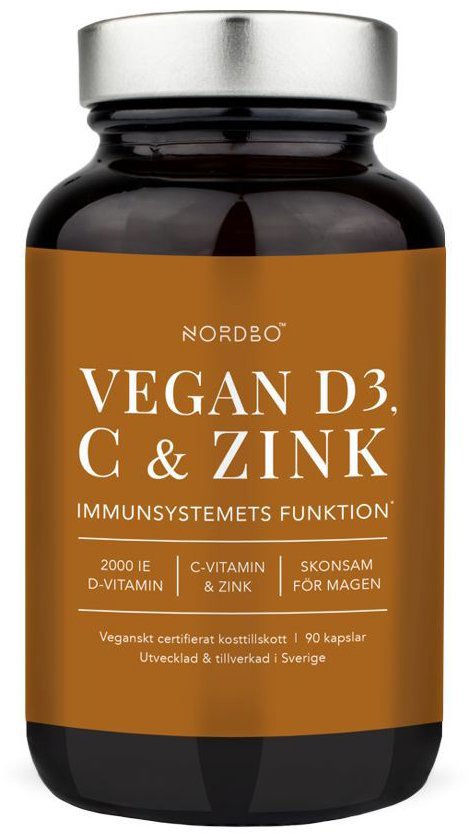 Nordbo Vegan D3, C & Zink 90 kapslí