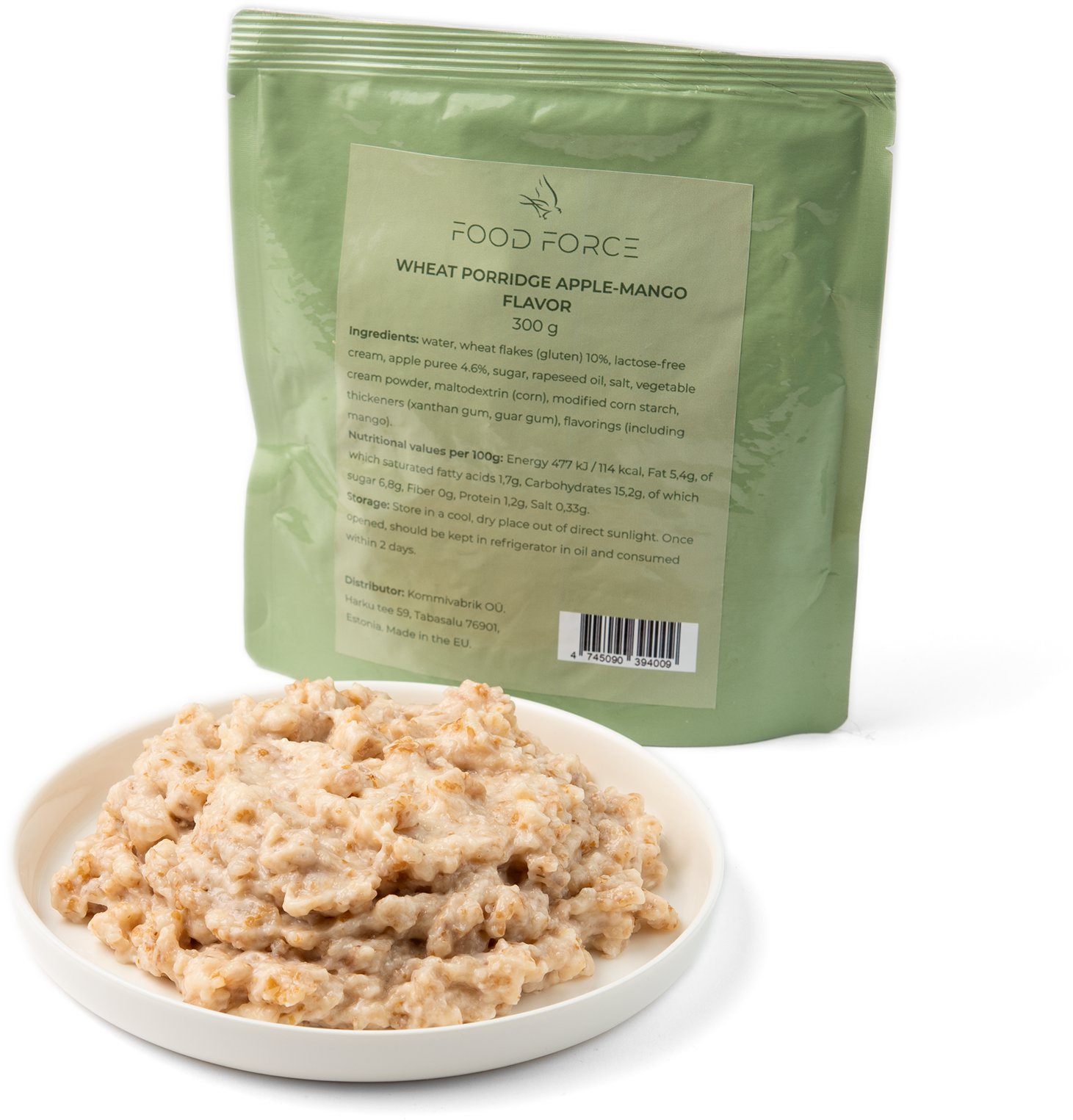 FOOD FORCE Pšeničná kaše s jablečným pyré 300 g