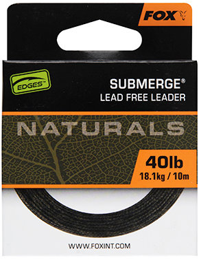FOX Šňůrka Naturals Submerge Leader 10 m 40 lb 18,1 kg