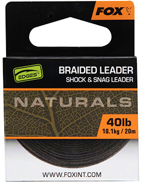 FOX Šňůrka Naturals Braided Leader 20 m 40 lb 18,1 kg