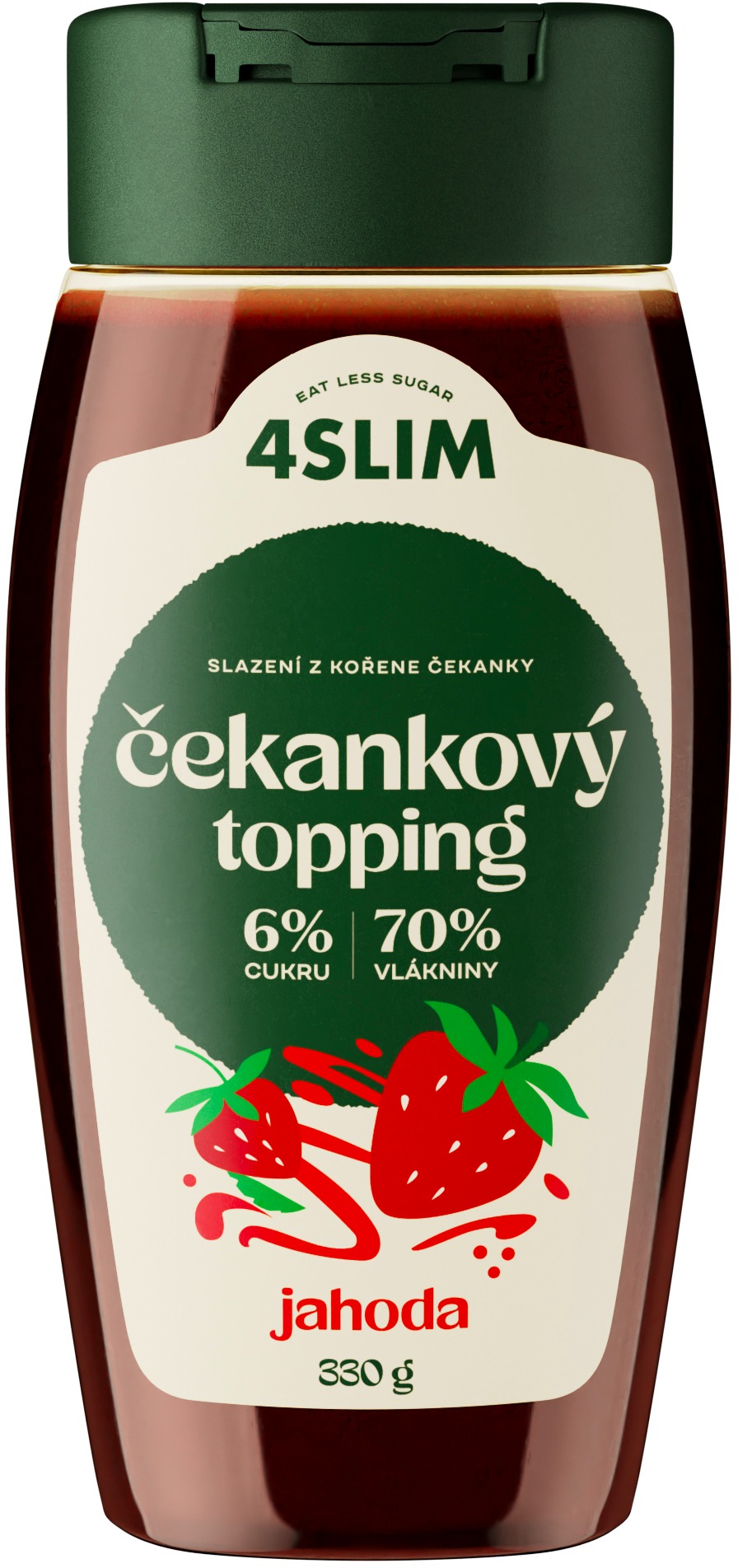 4Slim Čekankový topping jahoda 330 g