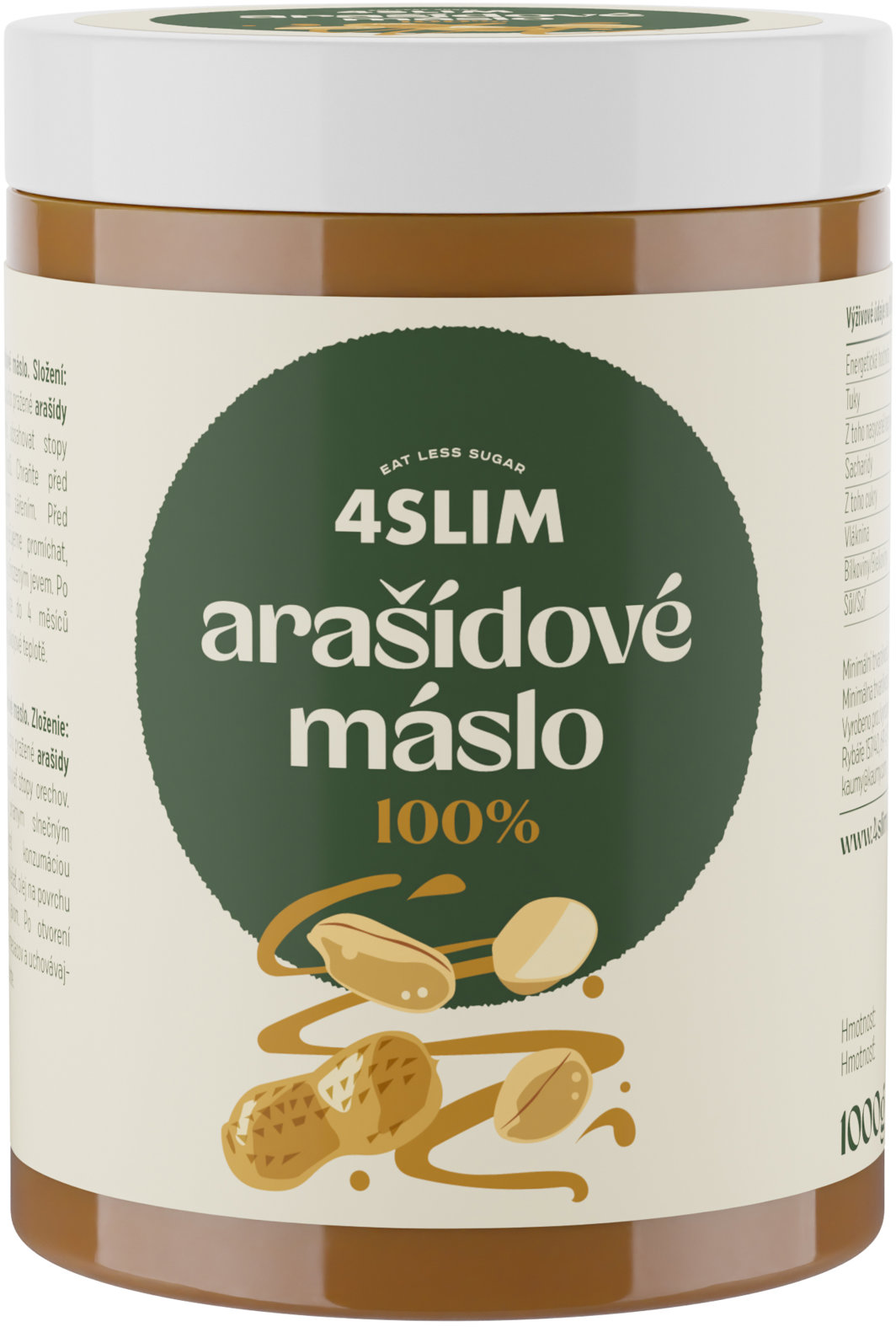 4Slim 100% Arašídové máslo 1000 g