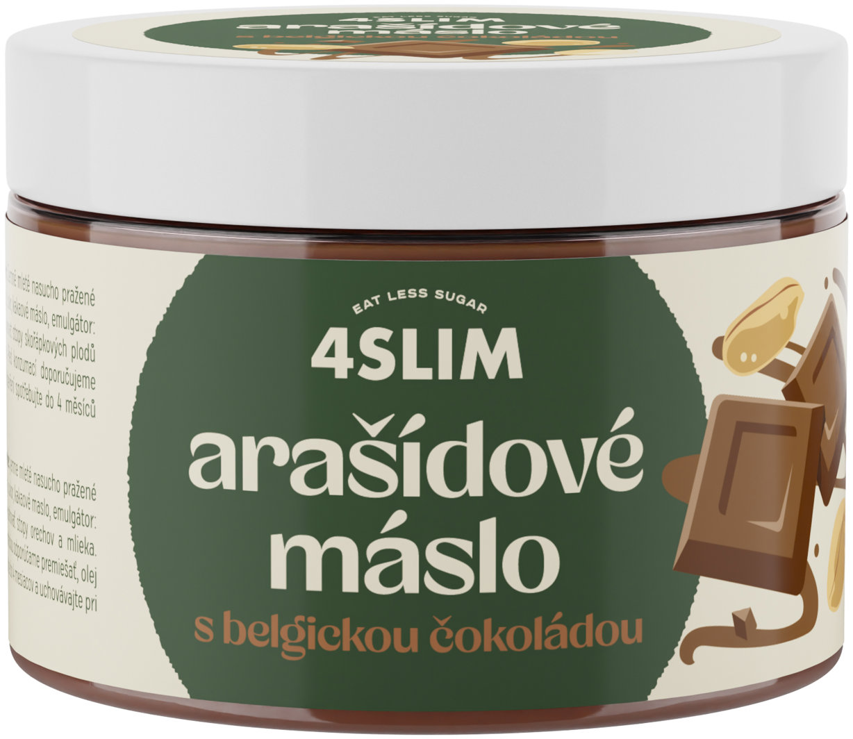 4Slim Arašídové máslo s belgickou čokoládou 500 g