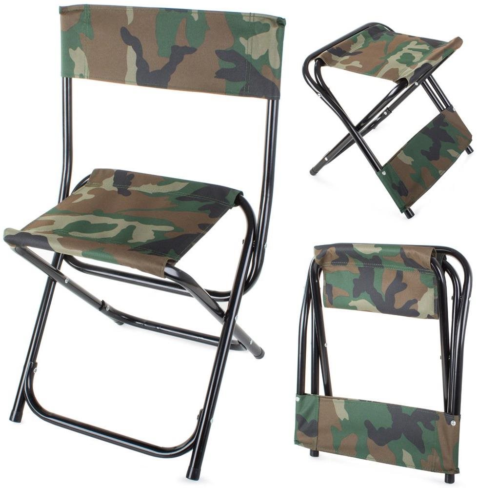 Kempingová židle verk 01671 kempingová skládací židlička 2 v 1 maskáč
