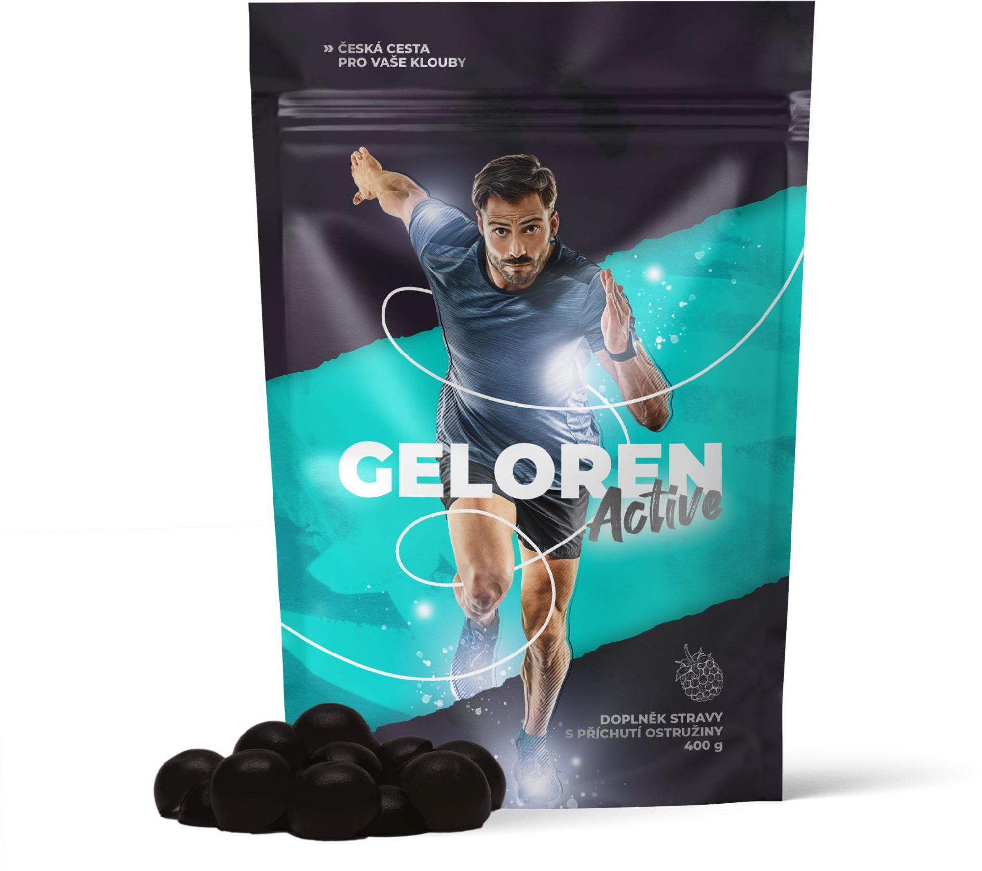 Geloren Active 90 želé tablet, příchuť ostružina