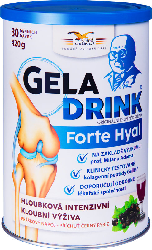 GELADRINK Forte Hyal 420 g, příchuť černý rybíz