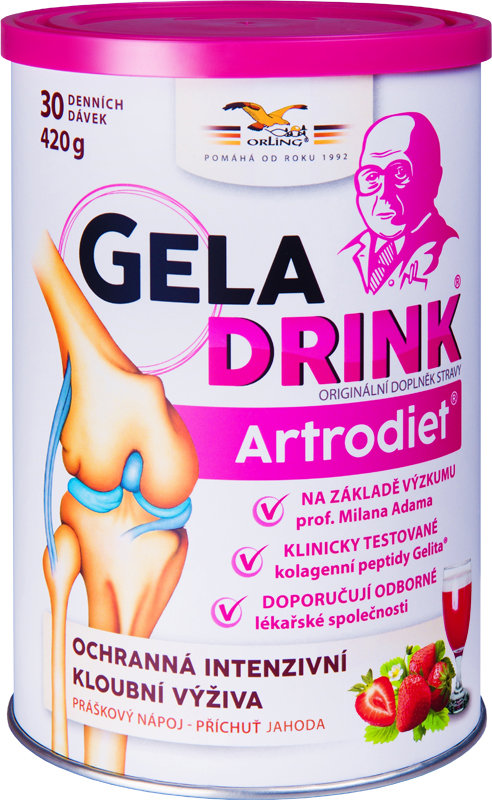 GELADRINK Artrodiet 420 g, příchuť jahoda