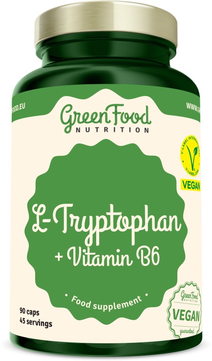 GreenFood L-Tryptophan + Vitamin B6 90 kapslí