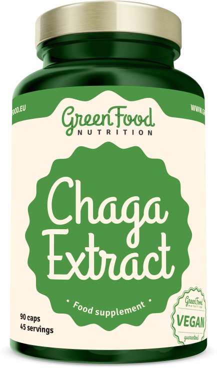GreenFood Nutrition Chaga extract 90 kapslí