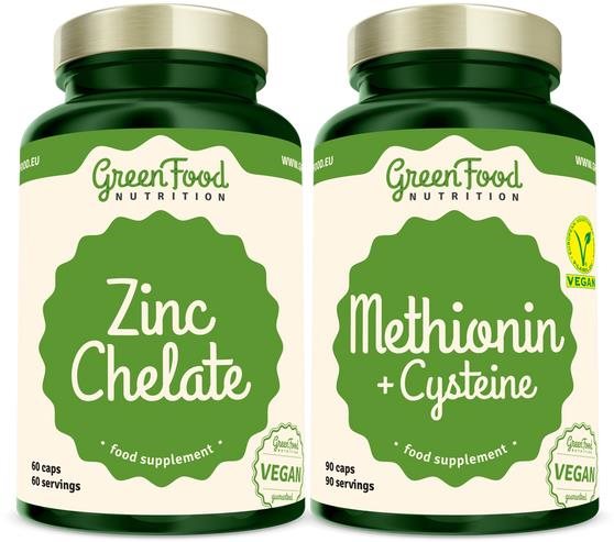 GreenFood Nutrition Methionin + Cysteine 90 kapslí + Zinc Chelate 60 kapslí