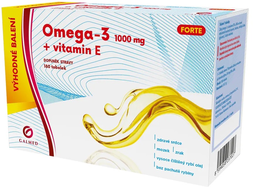 Galmed Omega-3 forte 1000mg+vitamin E 180 tobolek