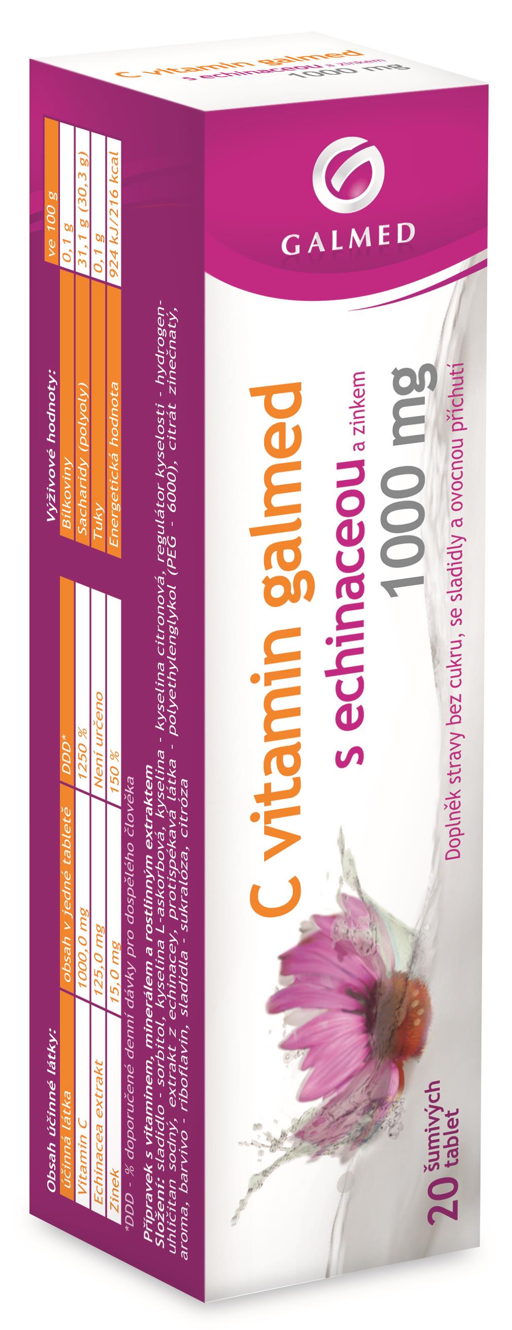 Galmed Vitamin C 1000 mg s echinaceou, 20 tablet